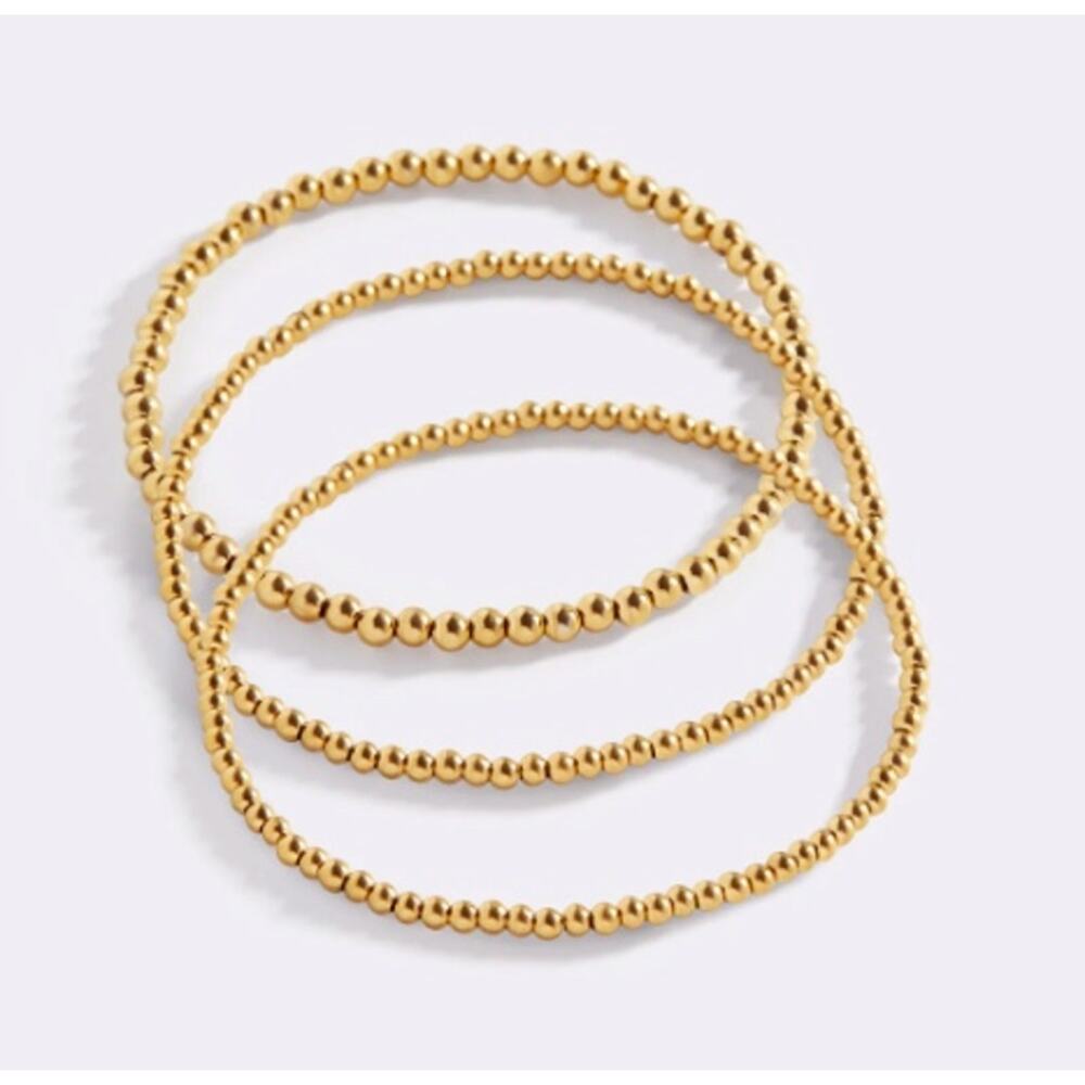 Mint & Lilly 433 Beaded Bracelet Stacking Set*6.5"* 18K Gold Plated